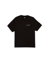 Remera negra de manga corta con cuello redondo y estampado minimalista en el pecho izquierdo con el logo de Obey Studios.