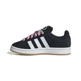 Championes Adidas Campus 00s unisex, color negro con las tres tiras laterales en blanco.