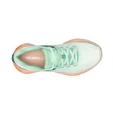 Championes de running Merrell Morphlite color verde agua con detalles en verde oscuro y suela naranja.