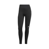 Calzas de running Adidas, color negro, con tejido Adiflex, cintura alta, tecnología AEROREADY y bolsillos laterales.