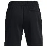 Short deportivo Under Armour Essential Fleece de hombre, color negro, confeccionado en tejido polar de mezcla de algodón con interior cepillado. Cuenta con cintura elástica con cordón ajustable y logo de la marca estampado en la pierna izquierda.