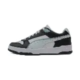 Zapatillas Puma RBD Game Low, color negro, blanco y celeste.