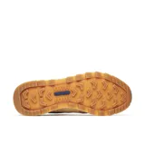 Championes Merrell Alpine 83 Recraft para hombre, color azul, beige y gris. Capellada de ante y textil reciclado, cordones y refuerzos reciclados, forro de malla transpirable, plantilla extraíble de espuma EVA reciclada y suela de goma.