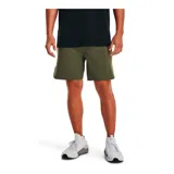 Short deportivo azul con cintura elástica negra, bolsillos laterales con cierre y logo de la marca en la pierna izquierda.