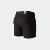 Bóxer negro de la marca Stance, con cintura elástica azul y logo de la marca en blanco en la pierna derecha.