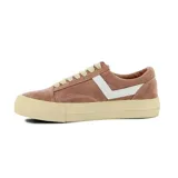 Championes Pony color rosa con detalles en blanco, suela color crema y cordones blancos.