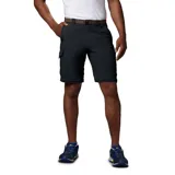 Pantalón de senderismo convertible en short, color negro, con cinturón marrón y múltiples bolsillos.