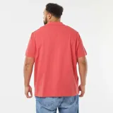 Remera de hombre de piqué color rojo con cuello en V y manga corta.