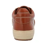 Championes urbanos Hush Puppies modelo Draper, color azul marino, confeccionados en cuero, con cordones grises, plantilla Smart Foam® y suela de goma color beige.