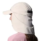Gorro unisex Columbia Coolhead Zero II color beige, con protección solar FPS 50, tecnología de enfriamiento activada por el sudor y capa plegable para proteger el cuello.