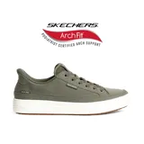 Championes Skechers Street Hands Free Slip-ins: Arch Fit Arcade - See Ya There, color verde oliva, con tecnología Arch Fit y Heel Pillow.