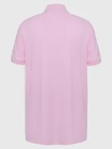 Chomba rosa de piqué de algodón elástico, corte regular, cuello clásico y logo de Tommy Hilfiger bordado en el pecho.
