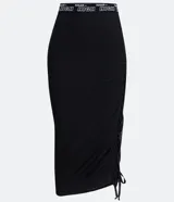 Pollera midi negra de tul con cintura elástica con la inscripción "Sugar High" y ajuste frontal con cordones.