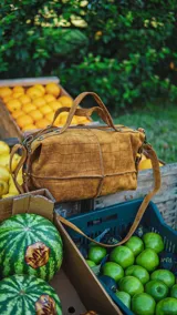 Bolso plateado brillante con doble asa de mano y correa larga desmontable.