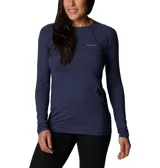 Remera de manga larga Columbia Midweight Stretch color salmón, con logo reflectante en el pecho.