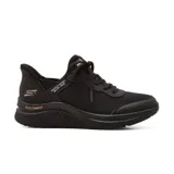 Championes Skechers Hands Free Slip-ins: BOBS from Skechers Arch Comfort B Sweet - A Look, color negro. Diseño slip-on con cordones decorativos, capas superpuestas de material sintético y malla, plantilla Skechers Memory Foam y amortiguación Arch Comfort.