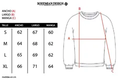 Buzo blanco de algodón de corte oversize con bordado pequeño en el centro del pecho con la leyenda "BOHEMIANDESIGNS".