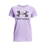 Remera deportiva Under Armour color fucsia con logo blanco estampado en el frente.