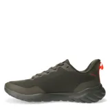 Zapatillas deportivas color oliva con detalles en coral, diseñadas para mayor comodidad y sujeción.