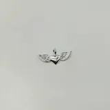 Dije de plata 925 con forma de corazón y alas.