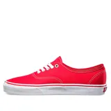 Championes de lona roja con diseño clásico de perfil bajo y cordones, con suela waffle de goma característica.