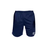Short deportivo azul marino con cintura elástica y logo de Umbro en blanco en la pierna derecha.
