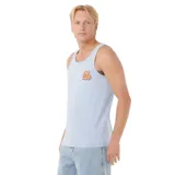 Musculosa celeste con logo Rip Curl estampado en el pecho.