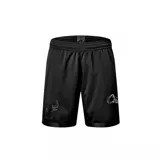 Short de básquet negro con logo de los Chicago Bulls en la pierna izquierda y la palabra "Chi" en la pierna derecha.