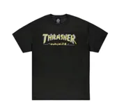 Remera negra de manga corta con el logo de Thrasher en el pecho.