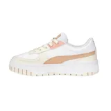 Championes Puma Cali Dream Leather, color blanco con detalles en rosa y beige.
