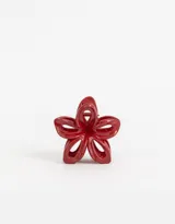 Broche para el pelo con forma de flor, color rojo.