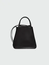 Bolso tote pequeño Longchamp modelo Le Foulonné, color negro, con doble asa corta y correa larga extraíble.