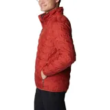 Campera ligera color naranja con forro térmico-reflectante y plumón, diseñada para mantener el calor y repelente al agua.
