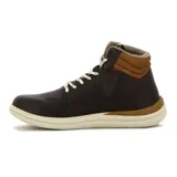 Bota casual de hombre color marrón con detalles en caramelo, de caña media y cordones.