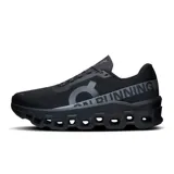 Championes de running On Cloudmonster 2, color negro con detalles en gris.
