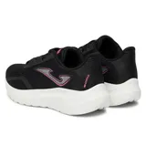 Championes de running Joma Sodio Lady para mujer, color negro con detalles en rosa y logo en gris.