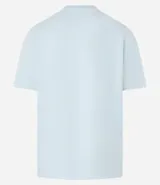 Remera relaxed de algodón con efecto grueso, color azul marino, cuello redondo y manga corta.