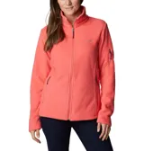 Campera polar Columbia Fast Trek II Jacket, color celeste, con cierre frontal completo, cuello alto y bolsillos laterales con cierre.