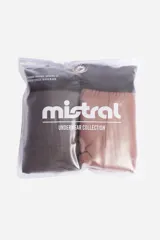 Pack de dos bóxers lisos, uno color beige y otro negro, con cintura elástica con logotipo.