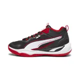 Championes Puma Playmaker 2023, color negro con detalles en rojo y blanco.