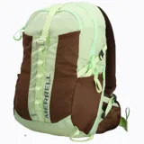 Mochila unisex Merrell Crest Daypack de 22 litros, color gris con detalles en negro. Fabricada en poliéster ripstop con tratamiento repelente al agua y cobertor impermeable de alta visibilidad. Cuenta con cinturón lumbar, respaldo acolchado con Mesh Foam Core, cinta Daisy Chain, bolsillos laterales para botellas, ajuste de pecho con silbato y bolsillo para llaves en la hombrera.