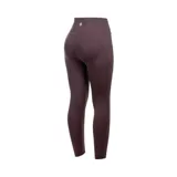 Calza deportiva color marrón oscuro, con cintura alta y bolsillos laterales.