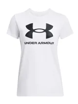 Remera blanca de algodón con logo Under Armour estampado en el pecho.
