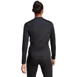 Buzo deportivo Adidas Tiro 23 para mujer, color negro con detalles en violeta y cierre corto en el cuello.