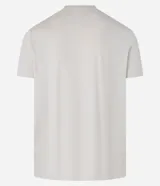 Remera deportiva negra de poliéster y elastano, con tecnología Dry, cuello redondo, manga corta y estampa jacquard.