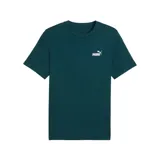 Remera negra de corte clásico con cuello redondo y mangas cortas. Presenta el logo de Puma estampado en el pecho.