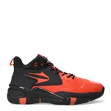 Championes de basket color rojo y negro, diseñados para estabilidad y soporte en la cancha.