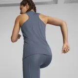 Musculosa deportiva Puma Performance, color gris azulado, con tecnología DryCell, corte clásico y logo reflectante en el pecho.