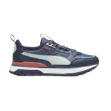 Championes Puma R78 Trek de hombre, color azul marino con detalles en gris, blanco y naranja.