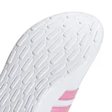 Championes Adidas Lite Racer 4.0 de mujer, color blanco con detalles en rosa, capellada de malla y tecnología Cloudfoam en la entresuela.